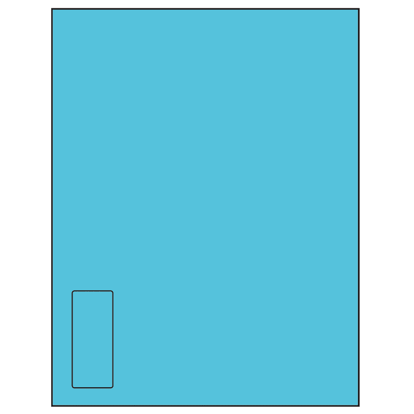 1.125" x 2.6875" Turquoise Rectangular Sheet Labels