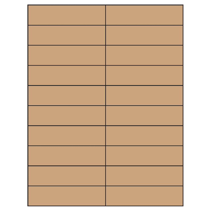 4.25" x 1.1" Brown Kraft Rectangular Sheet Labels