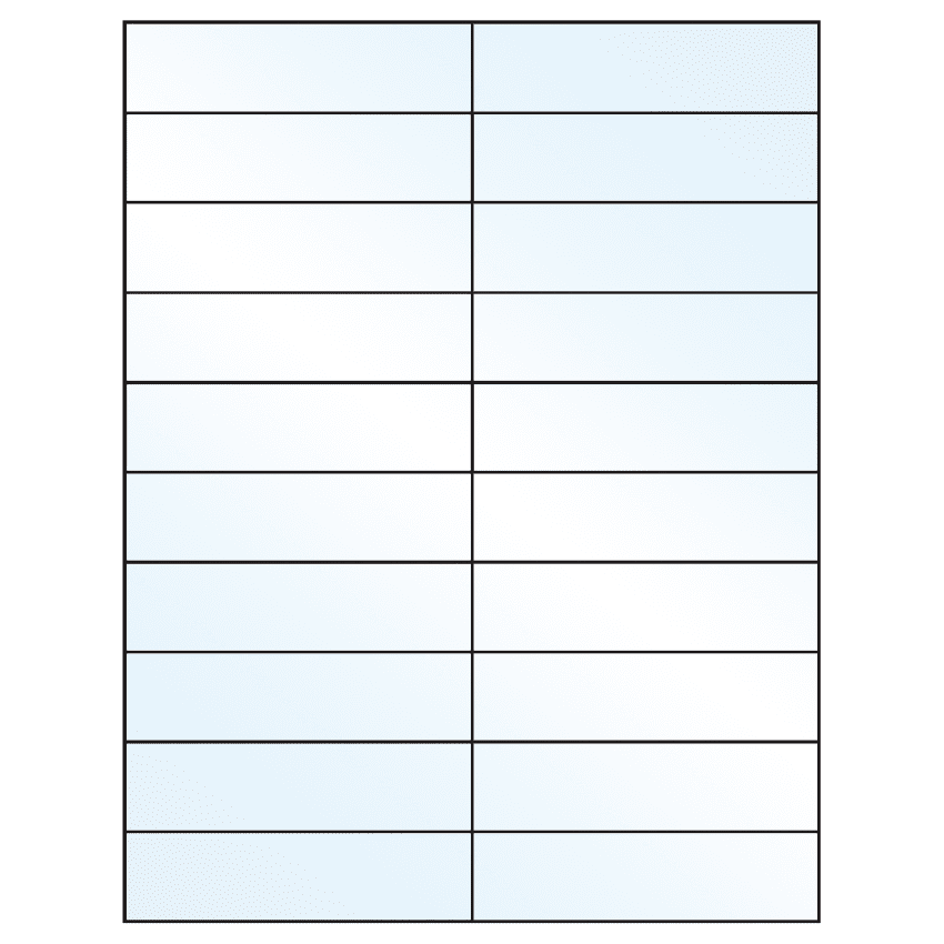 4.25" x 1.1" Crystal Clear Rectangular Sheet Labels