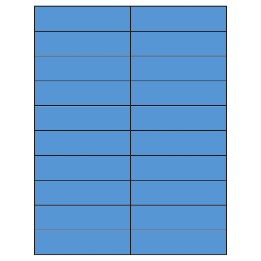 4.25" x 1.1" Fluorescent Blue Rectangular Sheet Labels