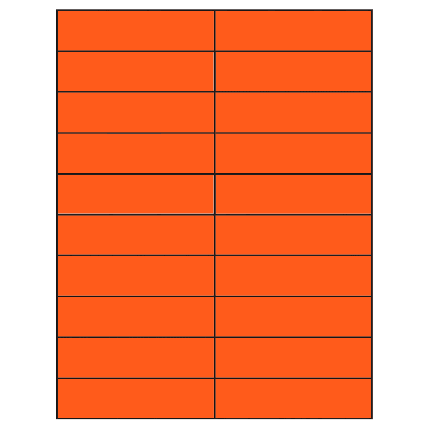 4.25" x 1.1" Fluorescent Red Rectangular Sheet Labels