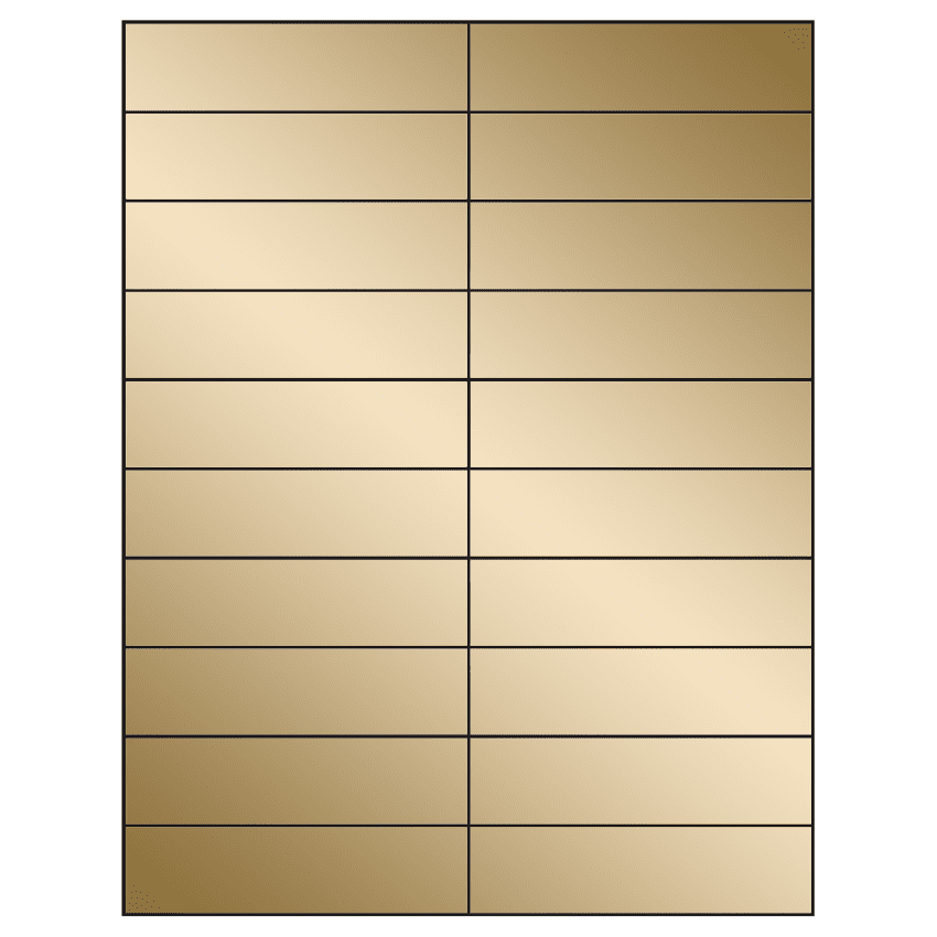 4.25" x 1.1" Gold Foil Rectangular Sheet Labels