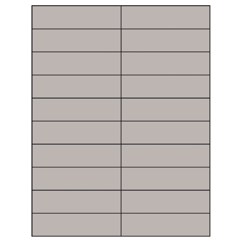 4.25" x 1.1" Gray Rectangular Sheet Labels