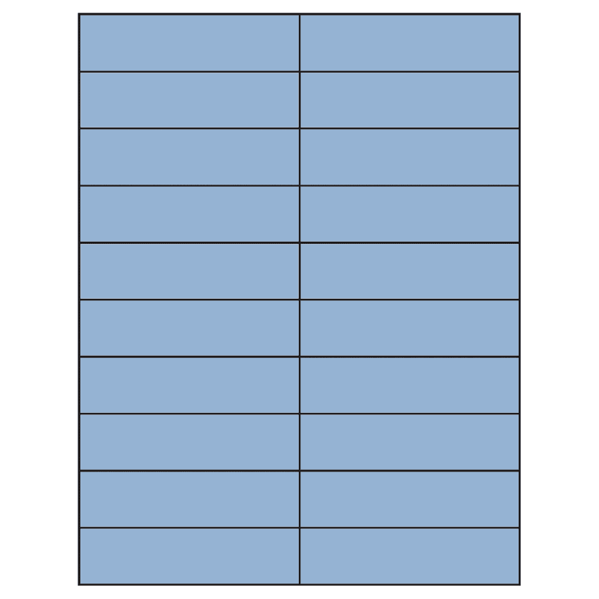 4.25" x 1.1" Pastel Blue Rectangular Sheet Labels