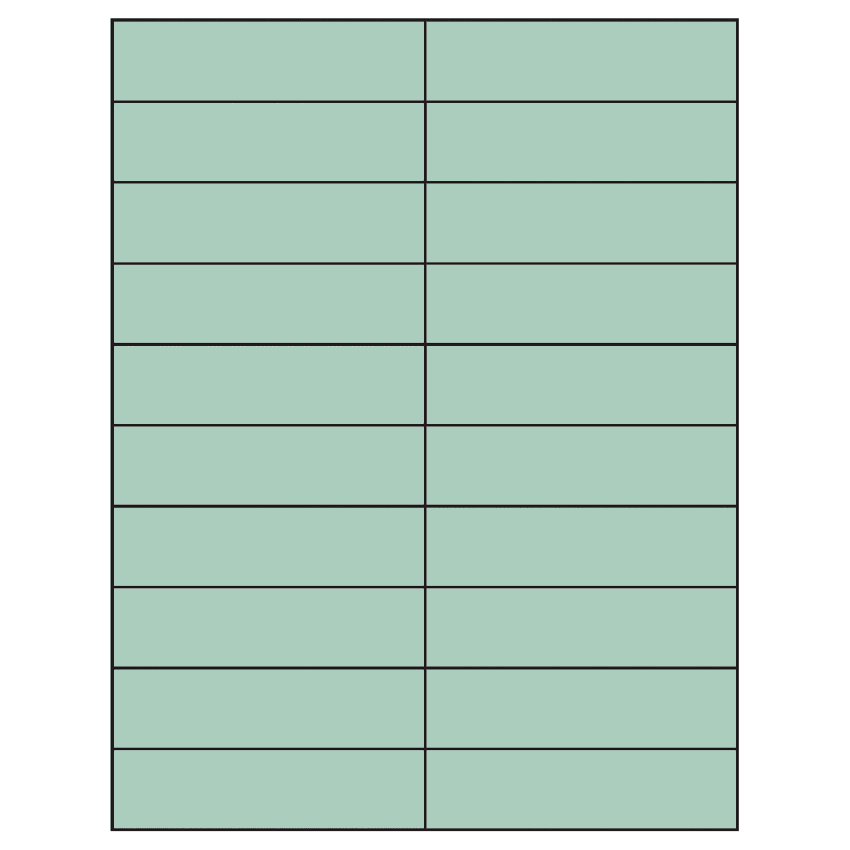 4.25" x 1.1" Pastel Green Rectangular Sheet Labels