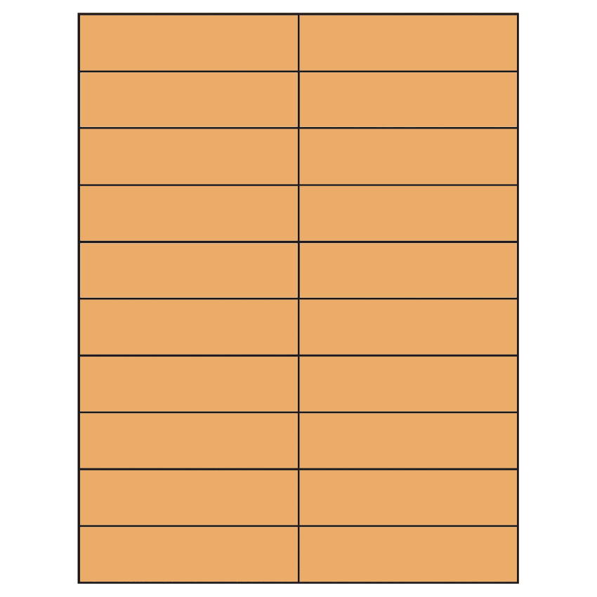 4.25" x 1.1" Pastel Orange Rectangular Sheet Labels