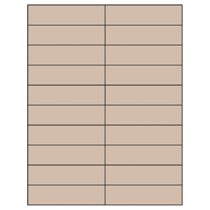 4.25" x 1.1" Pastel Tan Rectangular Sheet Labels