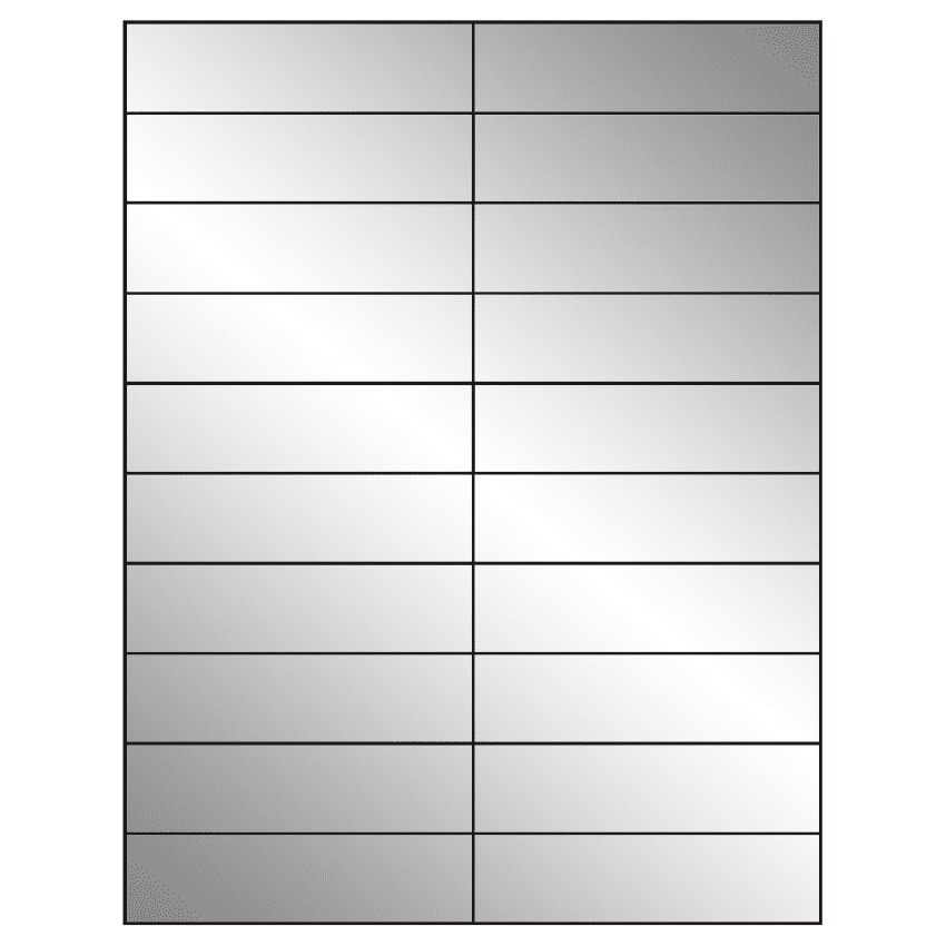 4.25" x 1.1" Silver Foil Rectangular Sheet Labels