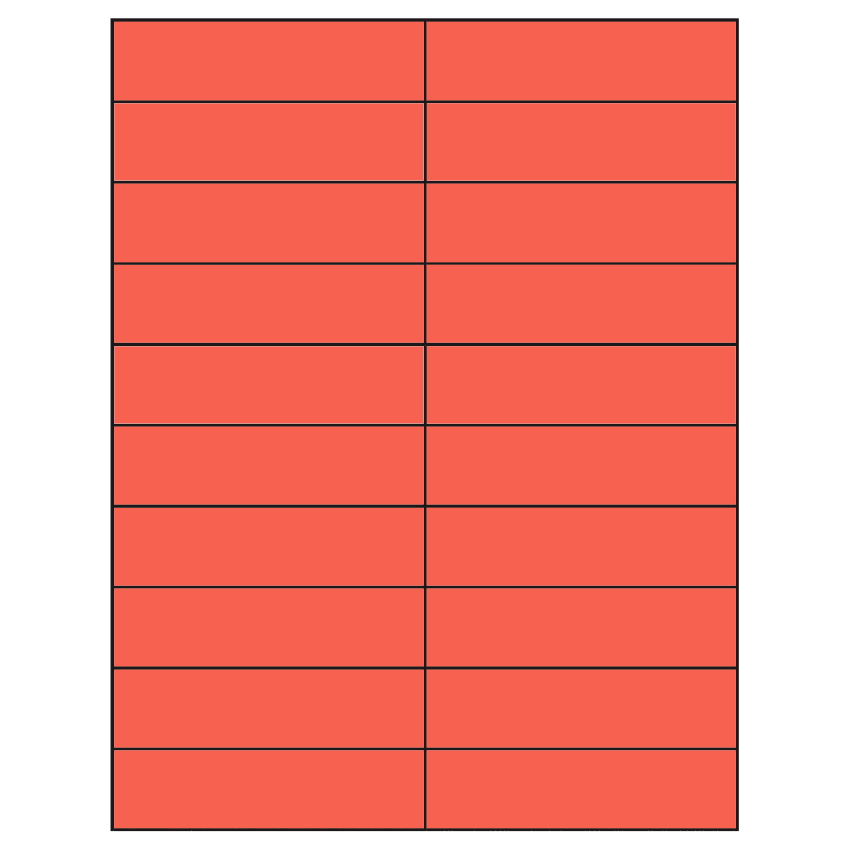 4.25" x 1.1" Red Rectangular Sheet Labels