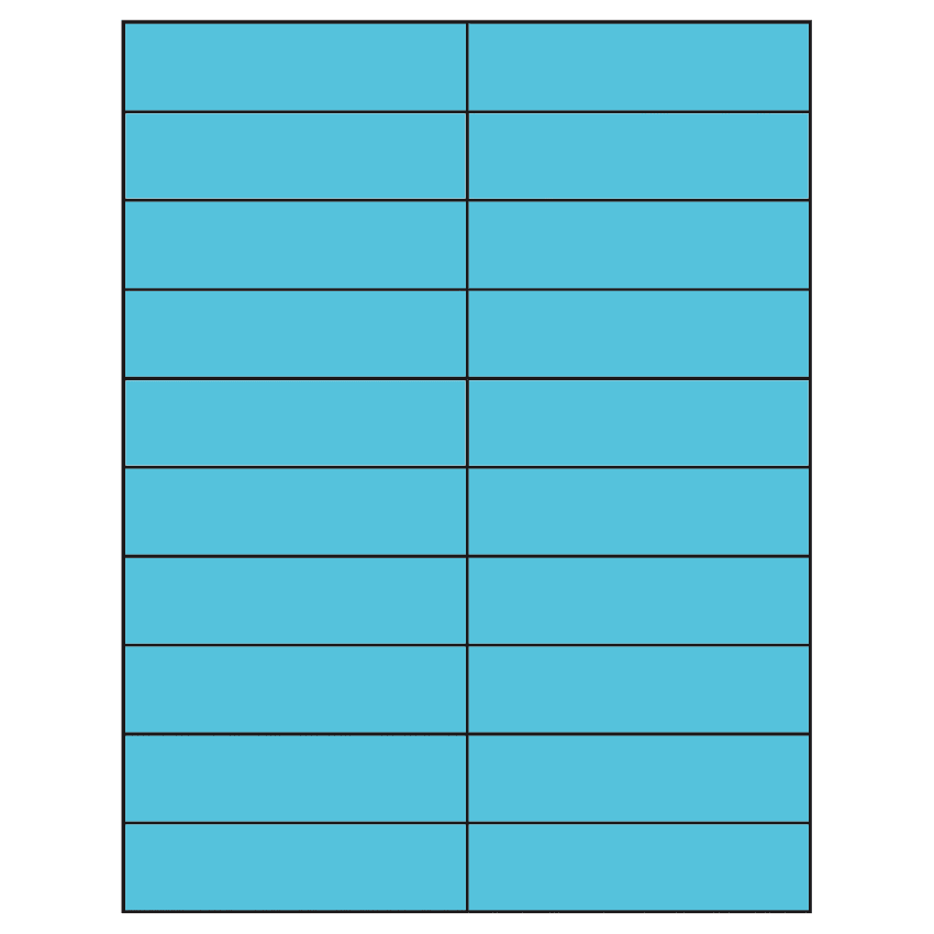 4.25" x 1.1" Turquoise Rectangular Sheet Labels