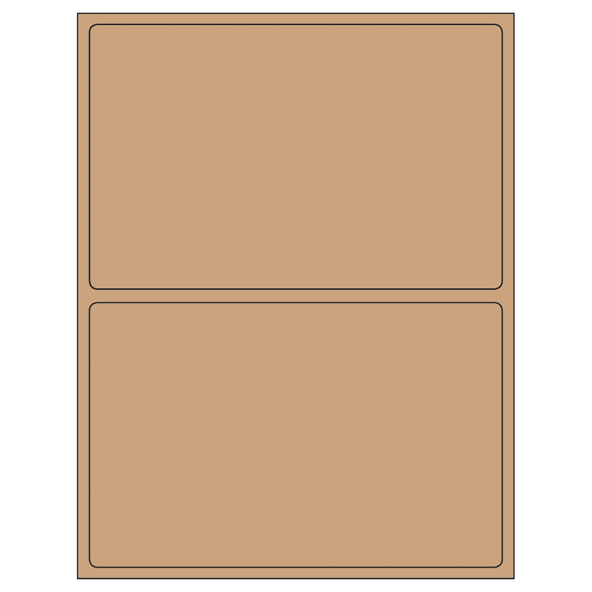 8.375" x 5.375" Brown Kraft Rectangular Sheet Labels