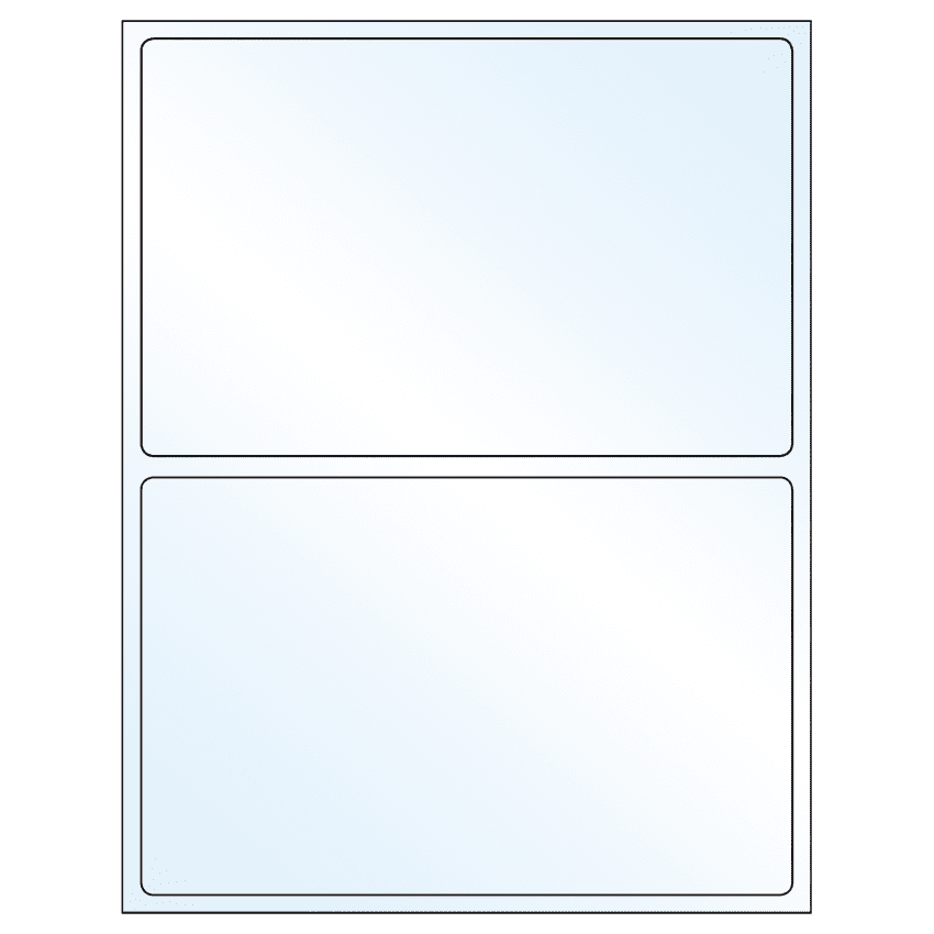 8.375" x 5.375" Crystal Clear Rectangular Sheet Labels