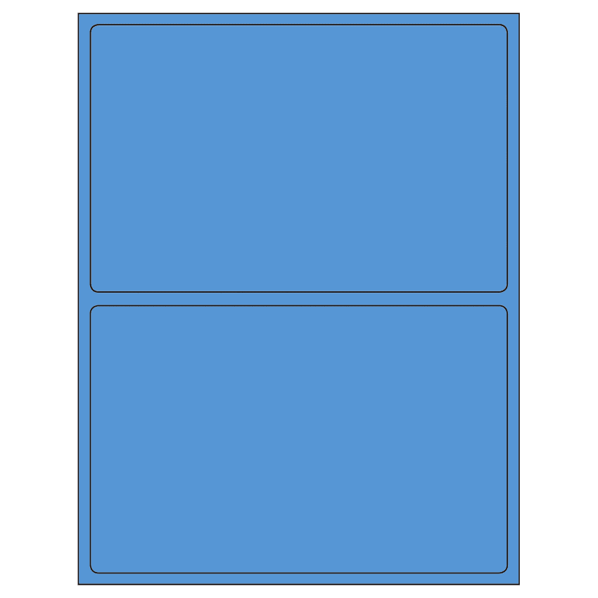 8.375" x 5.375" Fluorescent Blue Rectangular Sheet Labels