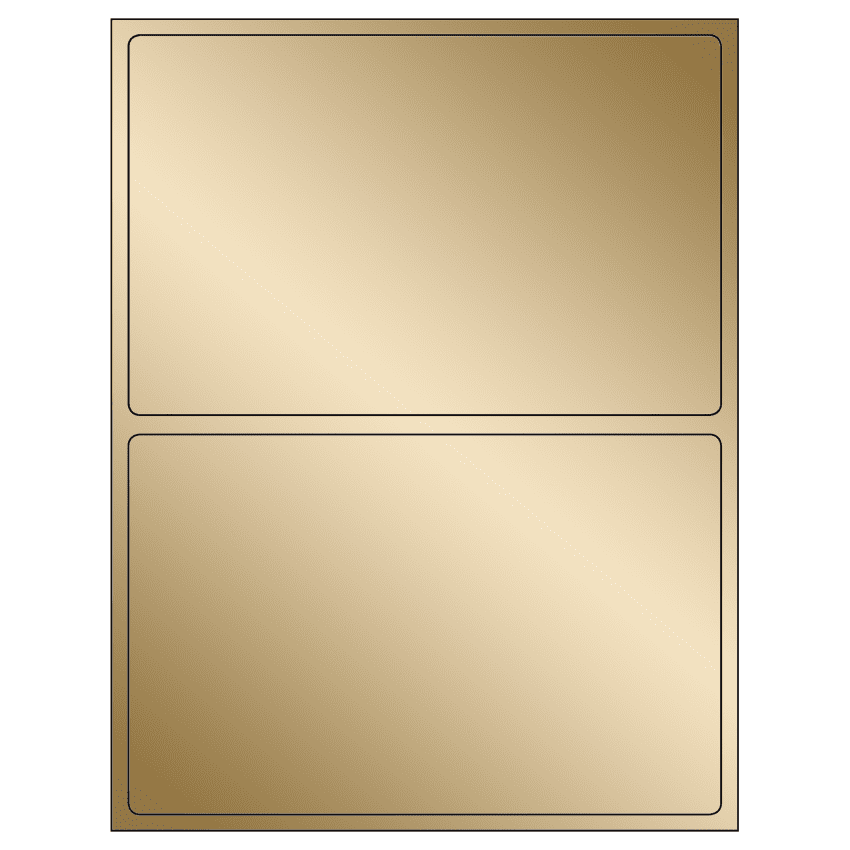 8.375" x 5.375" Gold Foil Rectangular Sheet Labels