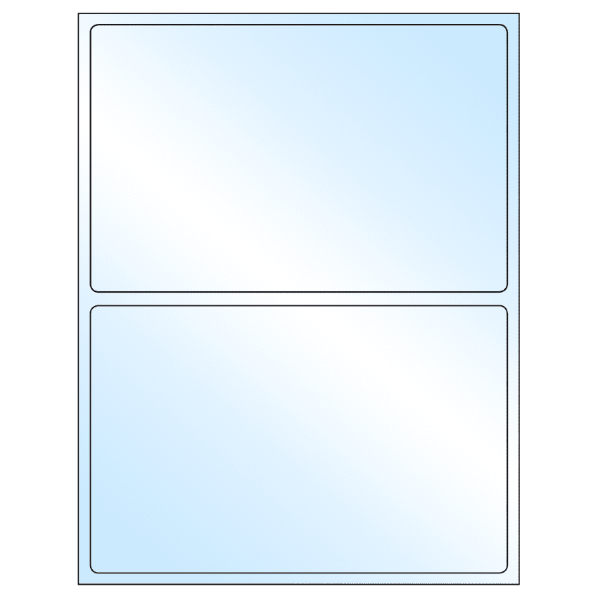 8.375" x 5.375" White Premium High Gloss Rectangular Sheet Labels