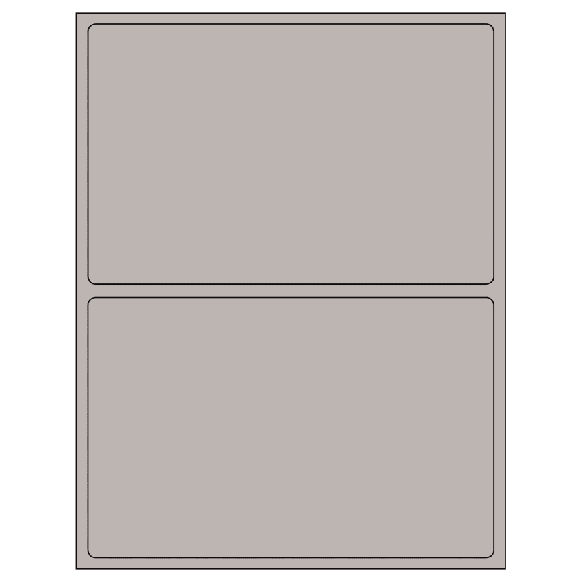 8.375" x 5.375" Gray Rectangular Sheet Labels