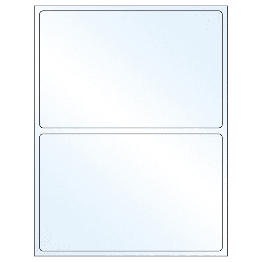 8.375" x 5.375" White Mid Gloss Rectangular Sheet Labels