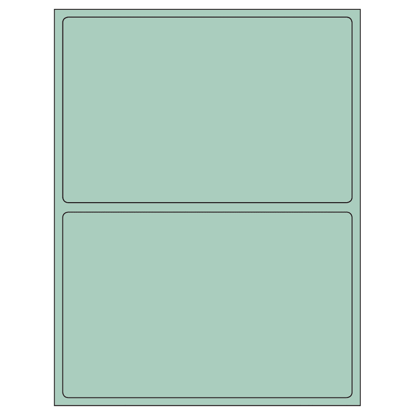 8.375" x 5.375" Pastel Green Rectangular Sheet Labels