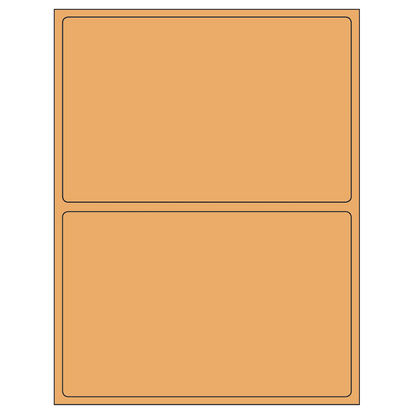 8.375" x 5.375" Pastel Orange Rectangular Sheet Labels