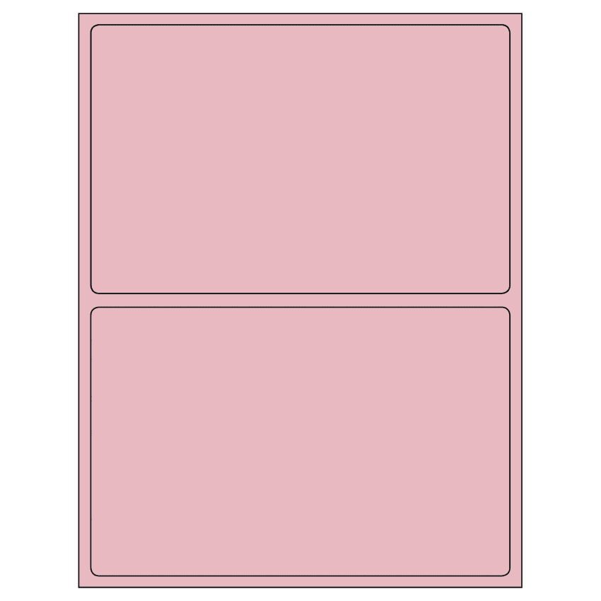 8.375" x 5.375" Pastel Pink Rectangular Sheet Labels