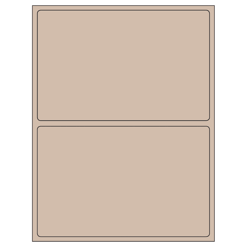 8.375" x 5.375" Pastel Tan Rectangular Sheet Labels