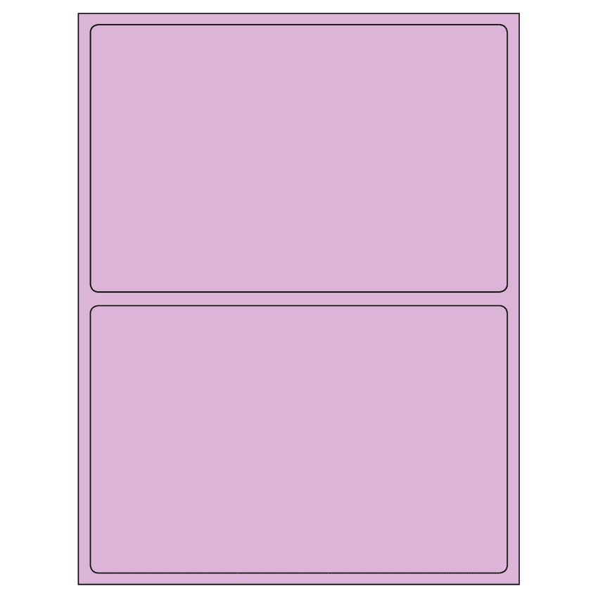 8.375" x 5.375" Pastel Purple Rectangular Sheet Labels