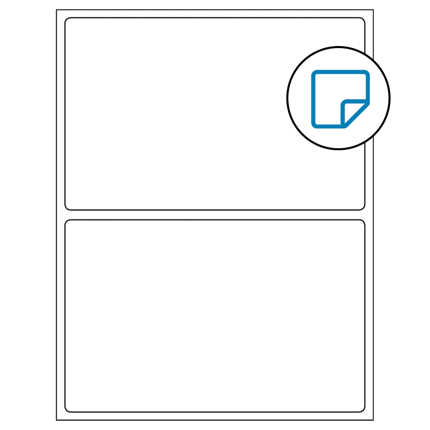 8.375" x 5.375" White Rectangular Sheet Labels - Removable Adhesive