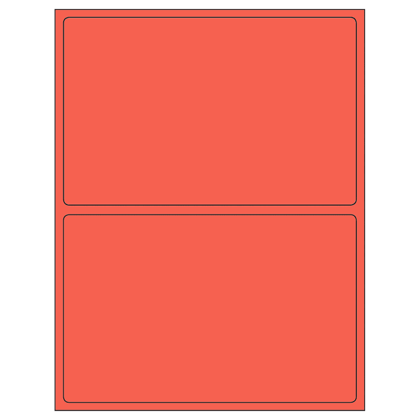 8.375" x 5.375" Red Rectangular Sheet Labels