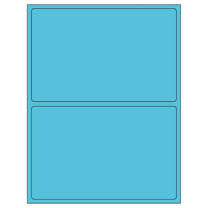 8.375" x 5.375" Turquoise Rectangular Sheet Labels