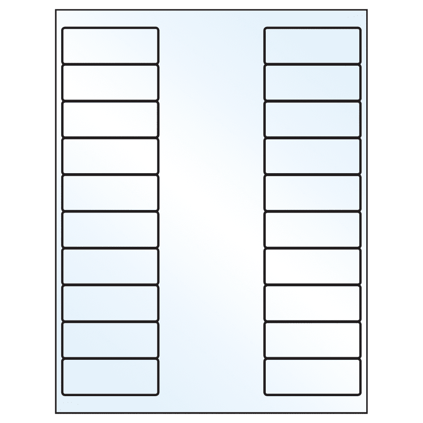 2.625" x 1" Crystal Clear Rectangular Sheet Labels