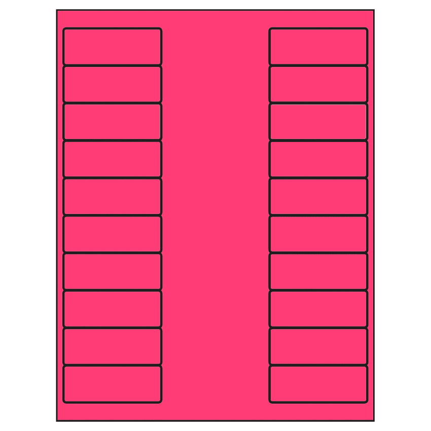2.625" x 1" Fluorescent Pink Rectangular Sheet Labels
