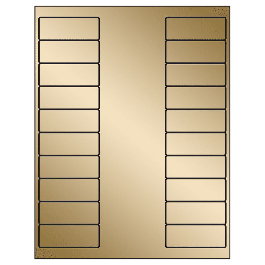 2.625" x 1" Gold Foil Rectangular Sheet Labels