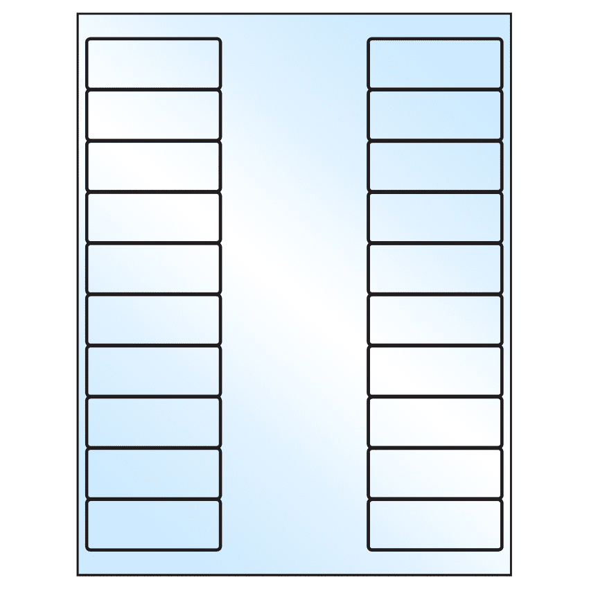 2.625" x 1" White Premium High Gloss Rectangular Sheet Labels