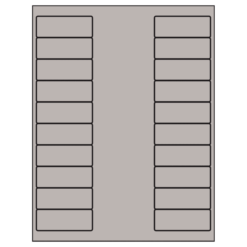 2.625" x 1" Gray Rectangular Sheet Labels