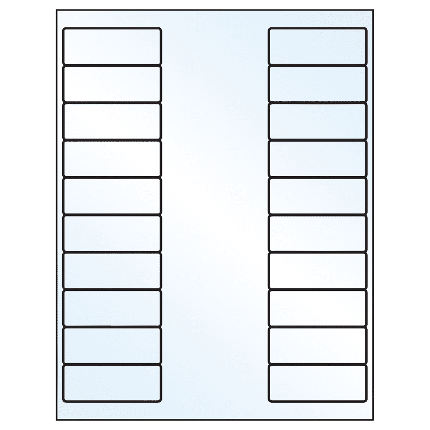 2.625" x 1" White Mid Gloss Rectangular Sheet Labels