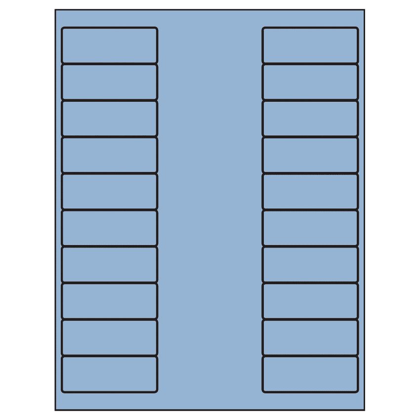 2.625" x 1" Pastel Blue Rectangular Sheet Labels