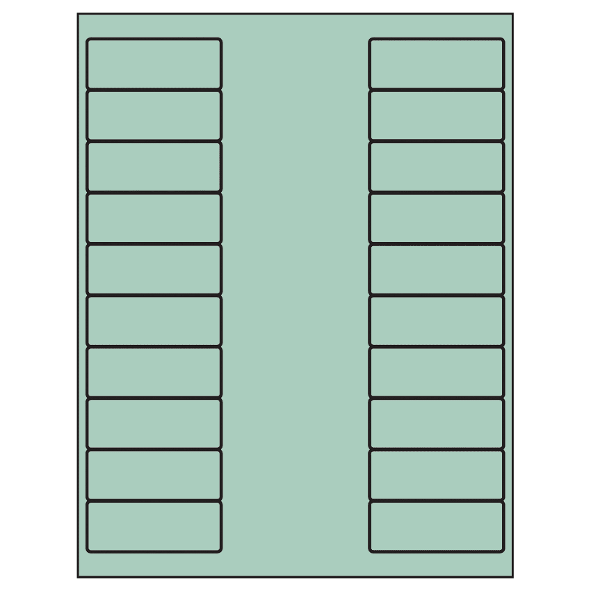 2.625" x 1" Pastel Green Rectangular Sheet Labels