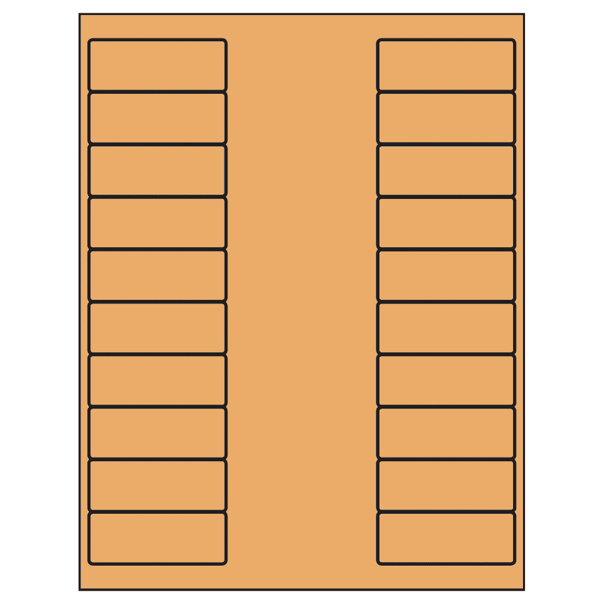 2.625" x 1" Pastel Orange Rectangular Sheet Labels