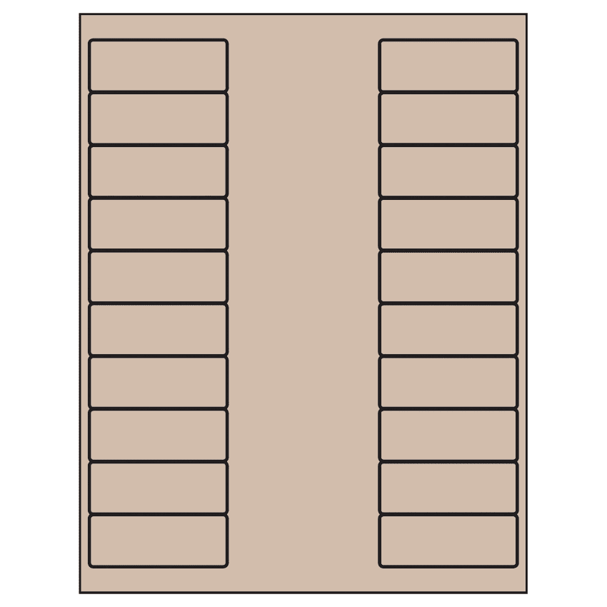 2.625" x 1" Pastel Tan Rectangular Sheet Labels