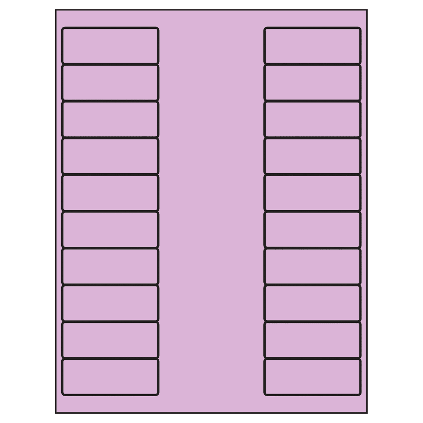 2.625" x 1" Pastel Purple Rectangular Sheet Labels