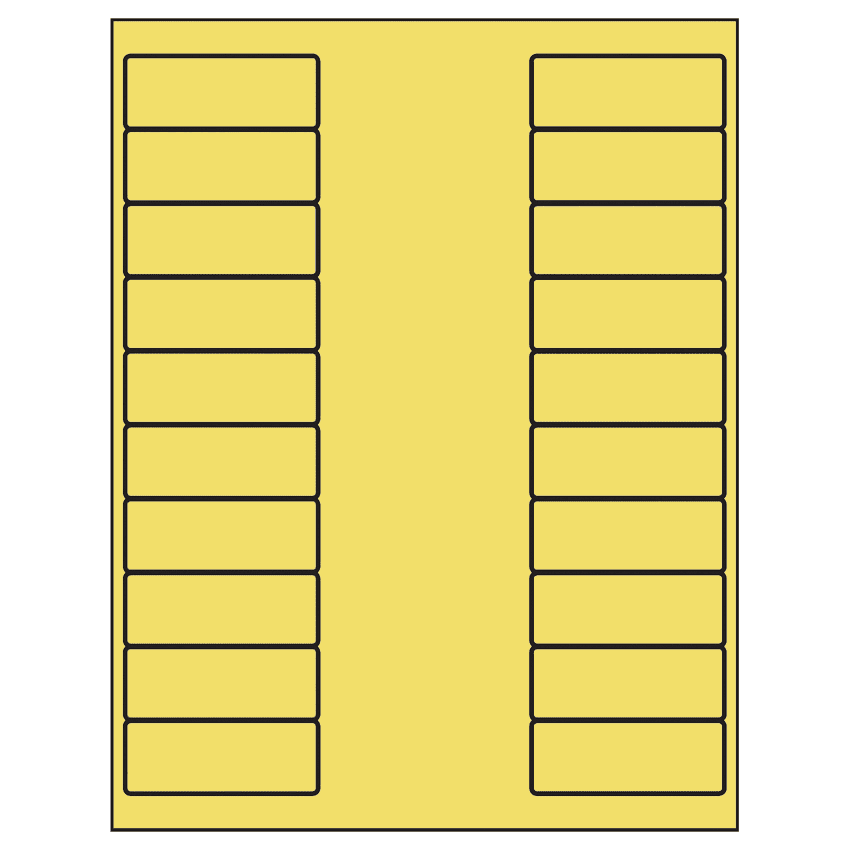 2.625" x 1" Pastel Yellow Rectangular Sheet Labels