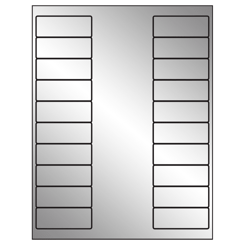 2.625" x 1" Silver Foil Rectangular Sheet Labels