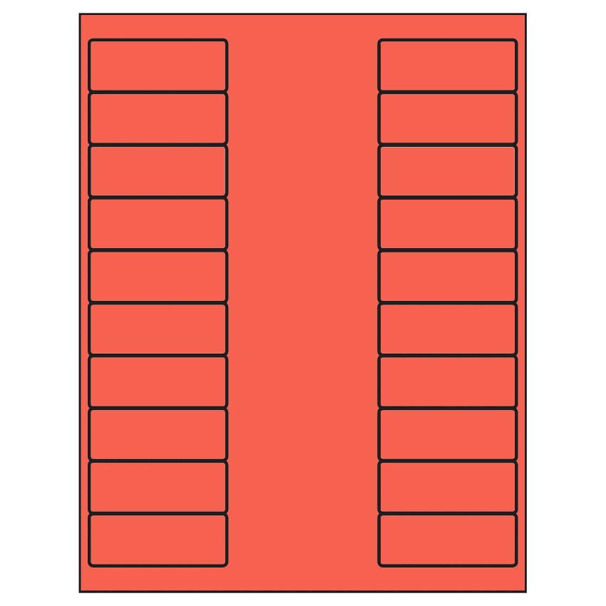 2.625" x 1" Red Rectangular Sheet Labels
