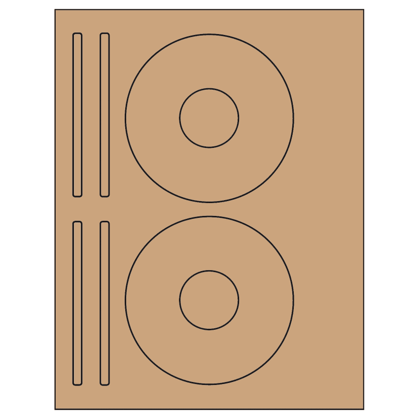 4.625" x 4.625" Brown Kraft Sheet Labels