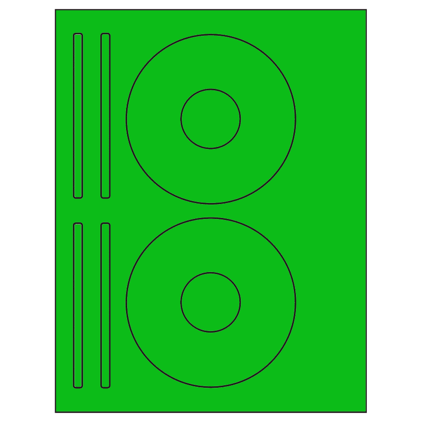 4.625" x 4.625" Fluorescent Green Sheet Labels