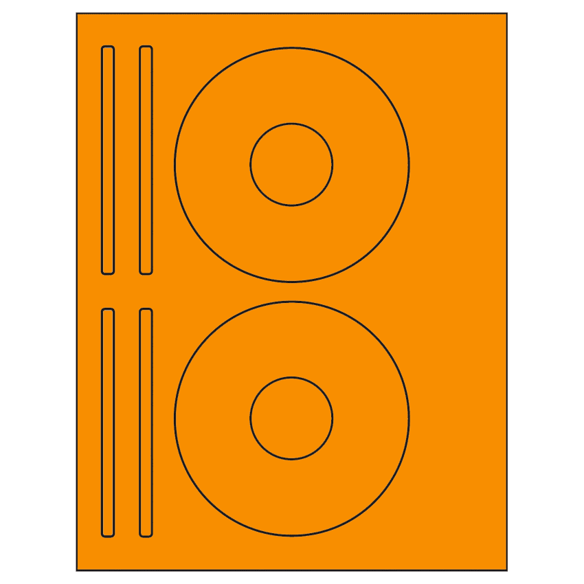 4.625" x 4.625" Fluorescent Orange Sheet Labels