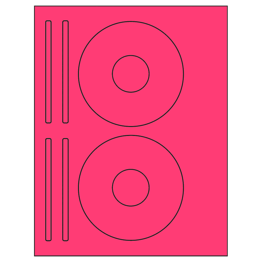 4.625" x 4.625" Fluorescent Pink Sheet Labels