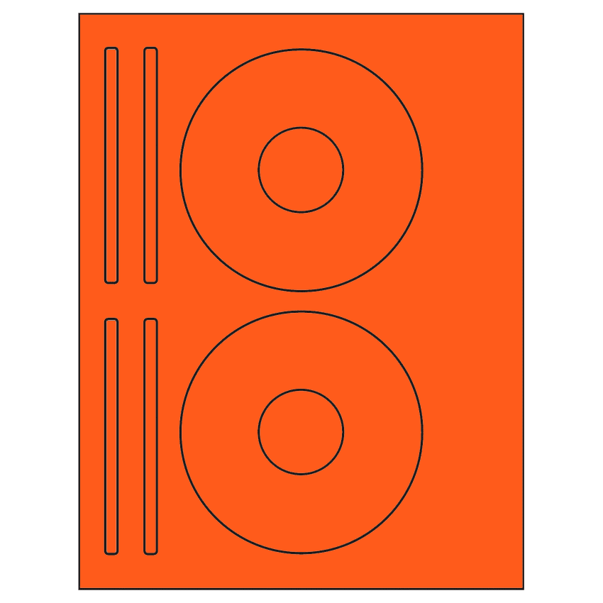 4.625" x 4.625" Fluorescent Red Sheet Labels