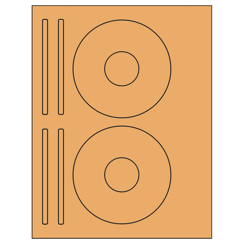 4.625" x 4.625" Pastel Orange Sheet Labels