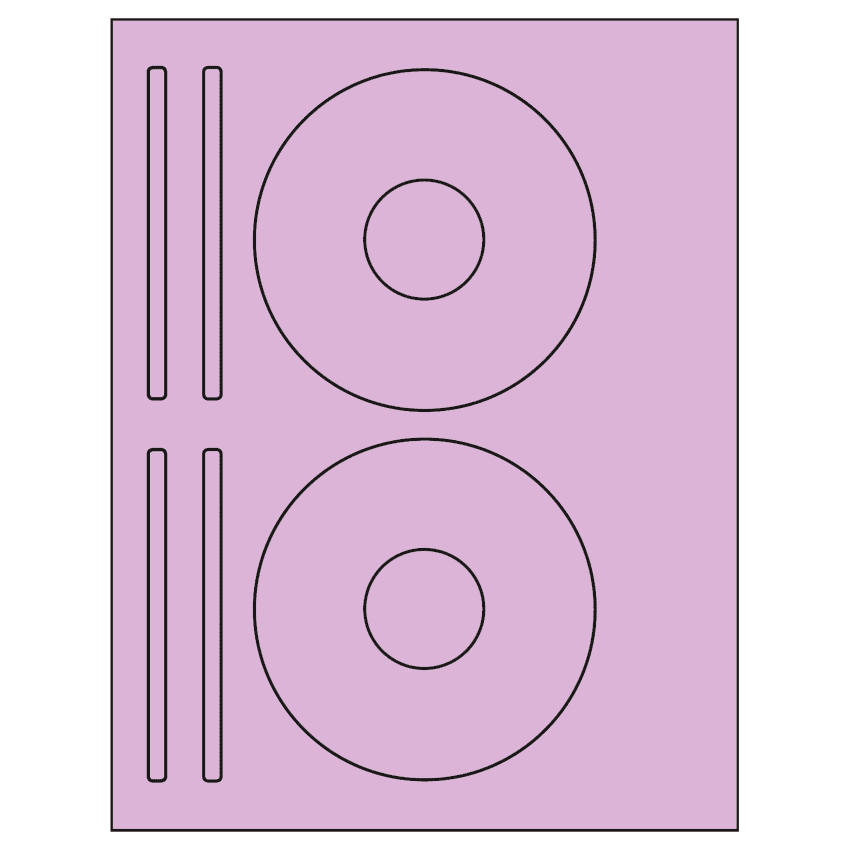 4.625" x 4.625" Pastel Purple Sheet Labels